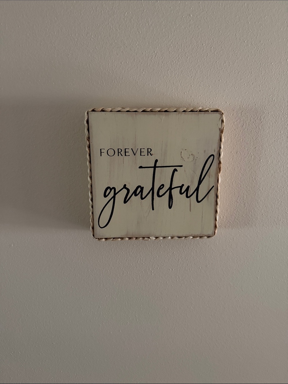 Forever Grateful Wall Plaque - Cream and Black Decorative Sign